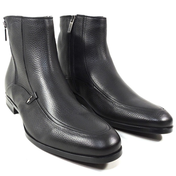GOODMAN ?? MEN\'S BLACK SOFT LEATHER COMFORT WINTER ANKLE BOOTS main image 7